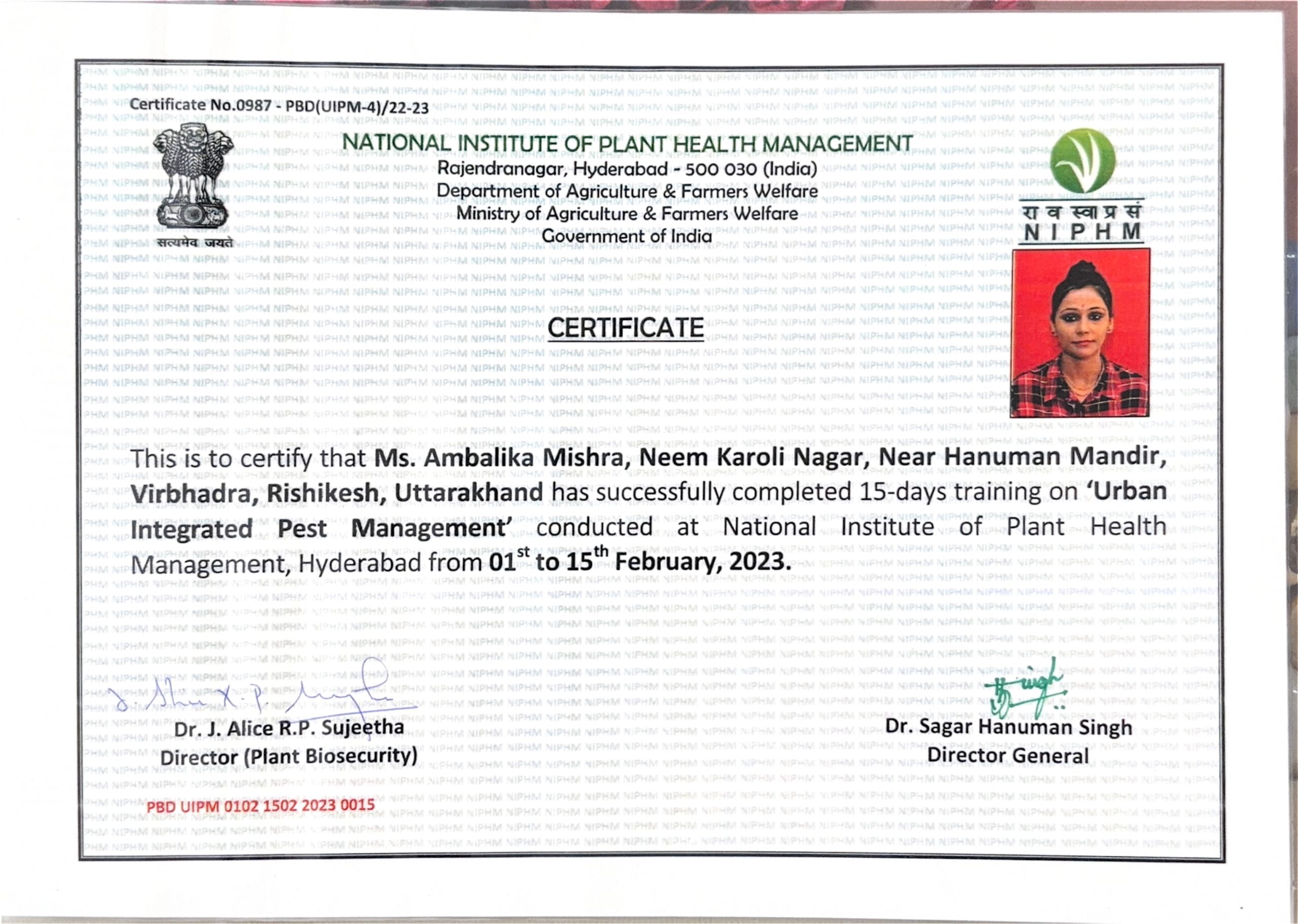 Certificate